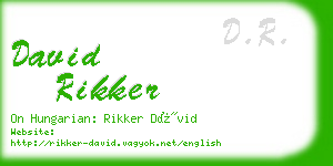 david rikker business card